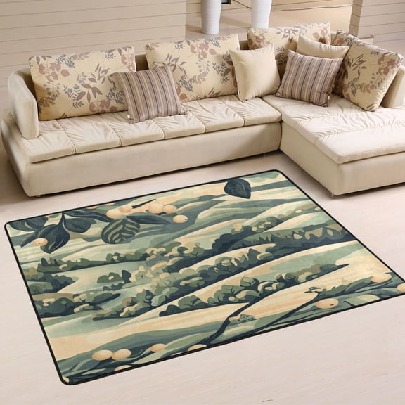 Serene Spring Landscape Soft Polyester Area Rug 36''x24'', Non Slip, Memory Foam, Water Absorbent