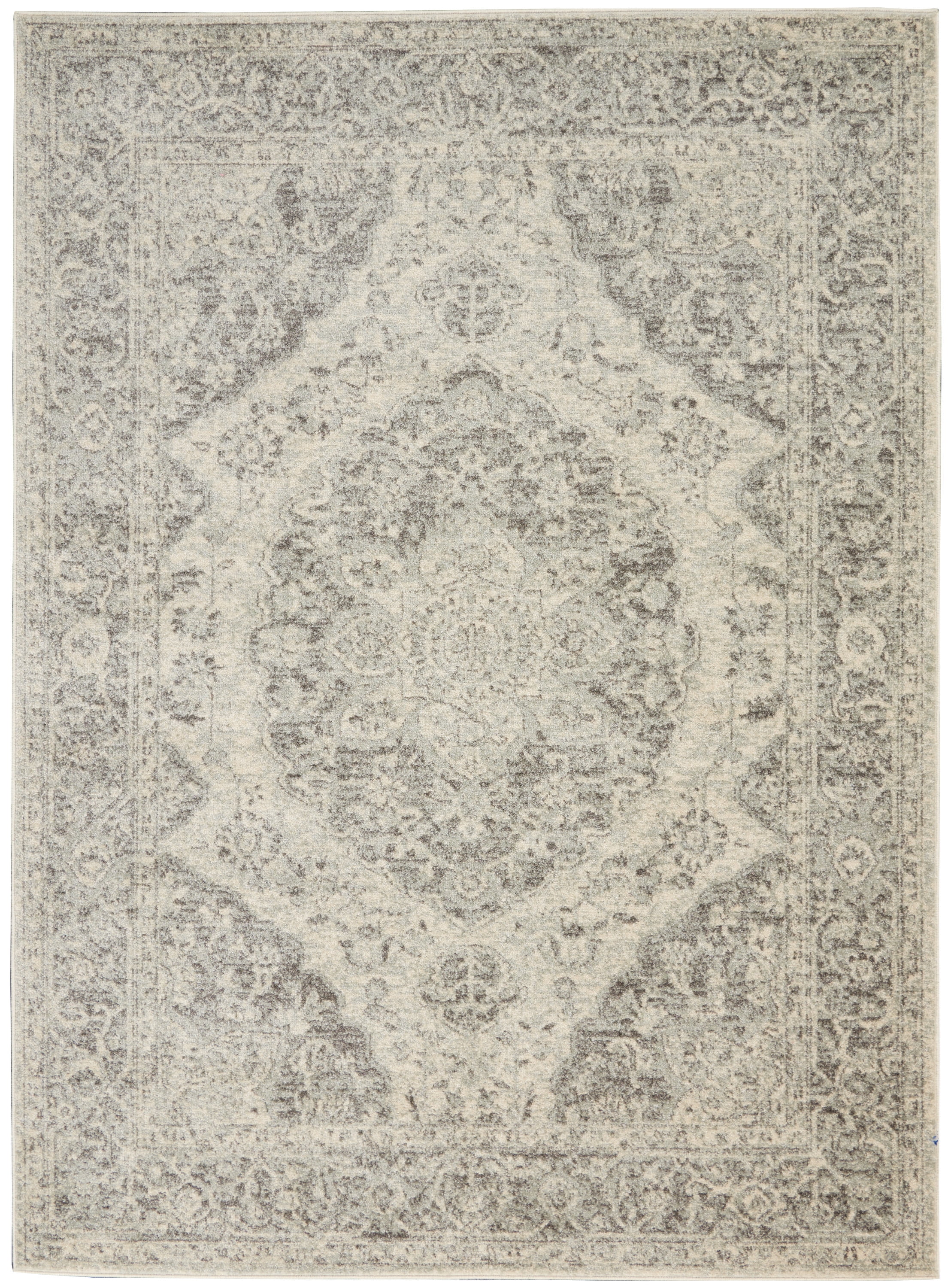 Serene Traditional Persian Ivory/Grey 4' x 6' Area Rug, (4' x 6')