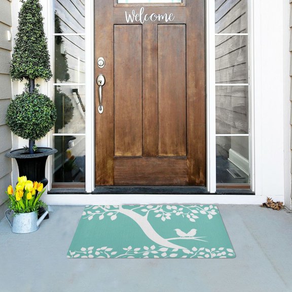 Serene Tree and Birds Versatile Absorbent Door Mat, Non-Slip, Easy to Clean 32''x20''