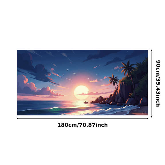 Serene Tropical Sunset Scenery Backdrop Banner Party Decorations Background for Beach Themed Parties Photography Props Vacation Celebrations