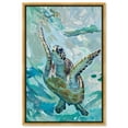 thumbnail image 1 of Serene Turtle Colorful Coastal Wall Art Canvas Wall Art by Art Remedy, Gold Floater Frame, 25.5" x 37.5", 1 of 6