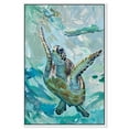 thumbnail image 1 of Serene Turtle Colorful Coastal Wall Art Canvas Wall Art by Art Remedy, White Floater Frame, 21" x 31", 1 of 7