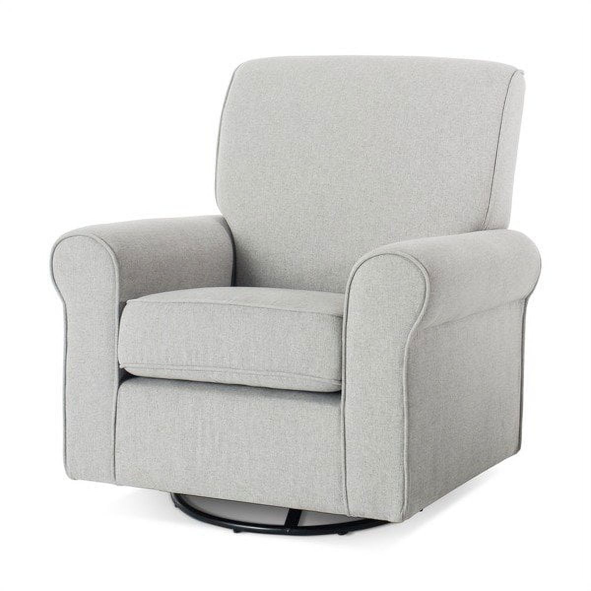 Serene Upholstered Swivel Glider Rocker Chair in Flecked Gray by Forever Eclectic - image 1 of 6