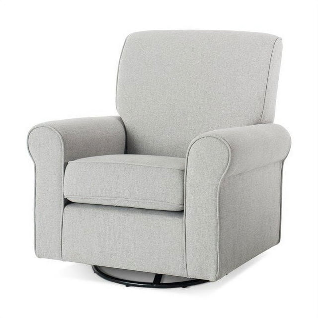 Serene Upholstered Swivel Glider Rocker Chair in Flecked Gray by Forever Eclectic