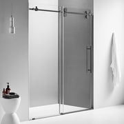 Serene Valley 52 x 74 Inch Big Roller Sliding Shower Door, Matte Black