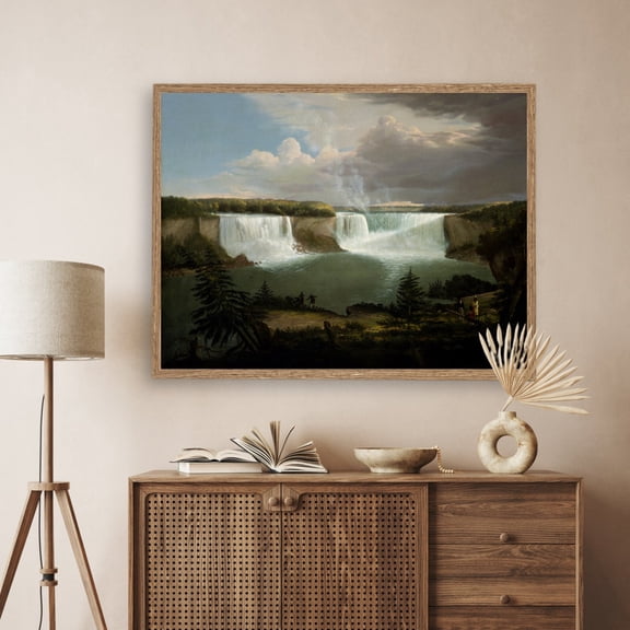 Serene Waterfall Landscape , Antique Waterfall Wall Art, Timeless Waterfall Art Poster Calming Nature Inspired Art, Size 8x12 UNFFRAMED F03.1.6l41