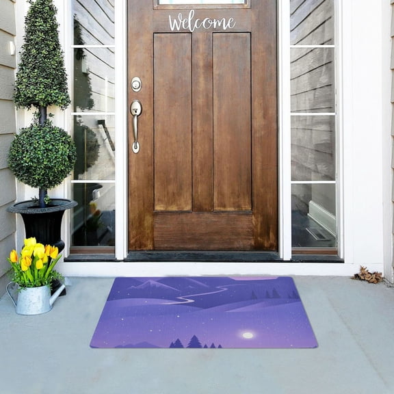 Serene Winter Landscape Versatile Absorbent Door Mat, Non-Slip, Easy to Clean 32''x20''