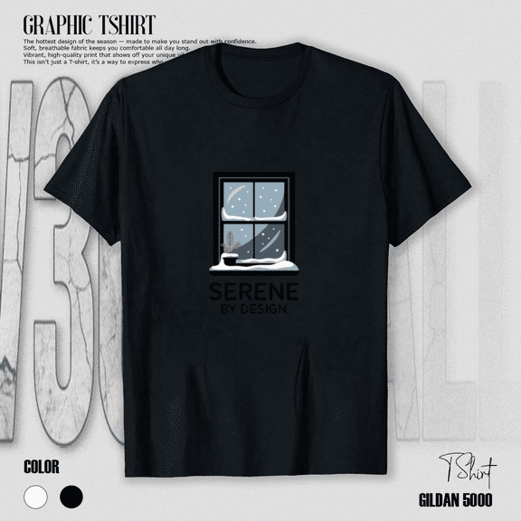 Serene Winter Minimal Cozy Home Aesthetic Warm Holiday Style Unisex T-Shirt, up to size 5XL