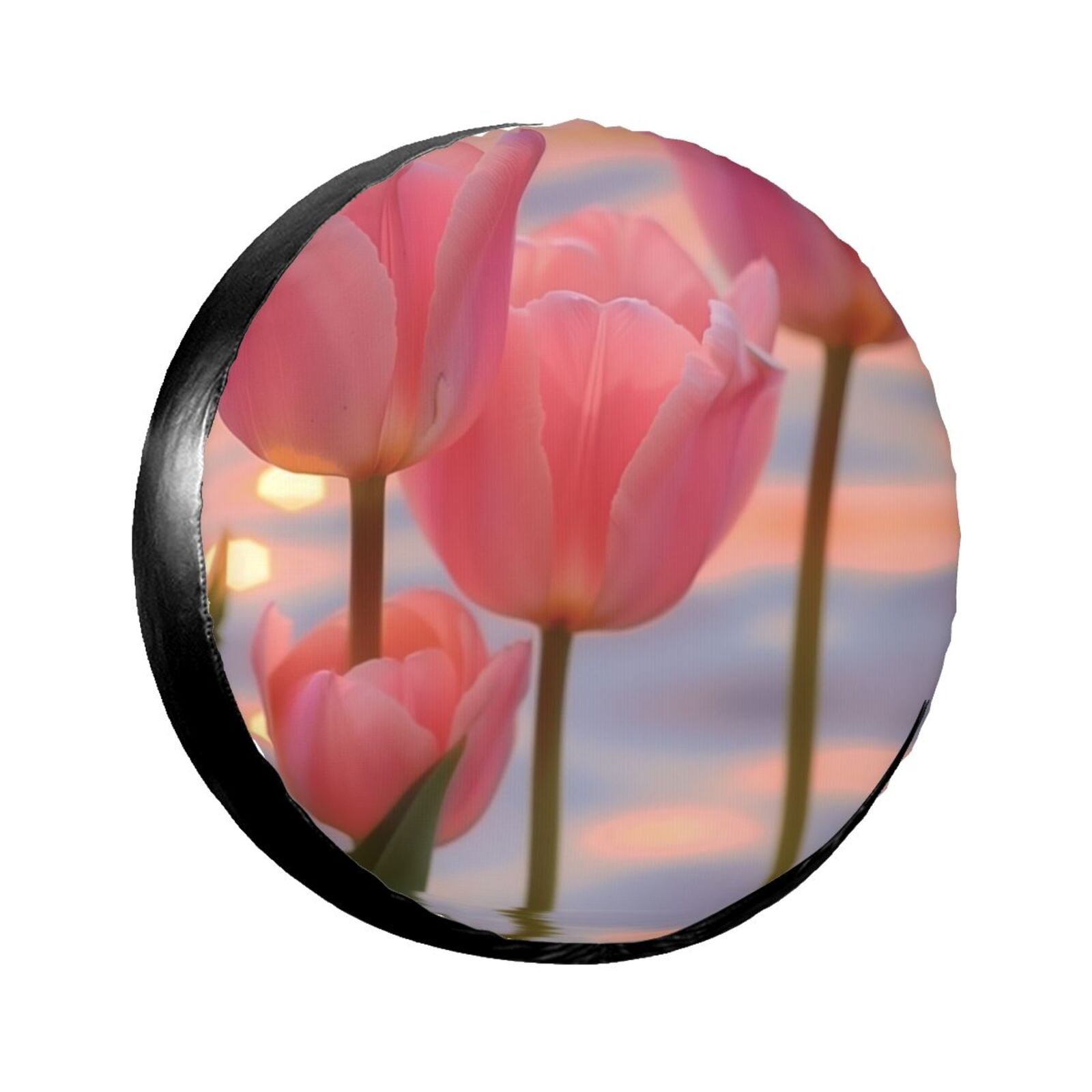 Serene pink with serene water background in sunset or camping spare