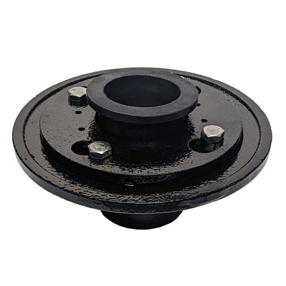SereneDrains 2 Inch Cast Iron Shower Drain Base for Linear Square Shower Drains Floor Flange Gasket Extension Kit Assembly Pipe Threaded Adjustable Hub Rubber Adapter