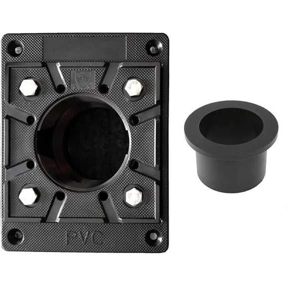 SereneDrains 2 Inch Shower Drain Base for Linear Square Shower Drains Plastic PVC Floor Flange Gasket Extension Kit Coupling Assembly Pipe Threaded Adjustable Hub Rubber Adapter