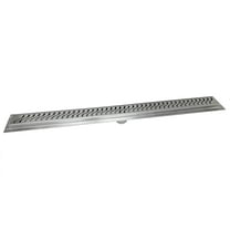 SereneDrains 304 Stainless Steel 16 Inch Brushed Nickel Linear Shower Drain Kit Linear Shower Drains for Tile Floor Long Hair Catcher Strainer Grate Cover Bathroom