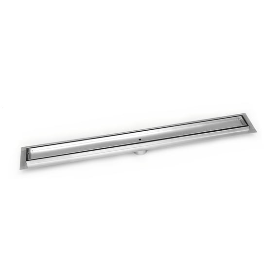 SereneDrains 304 Stainless Steel 60 Inch Brushed Nickel Tile in Linear Shower Drain Kit Long Shower Drain Hair Catcher Strainer Grate Cover Bathroom Floor Insert