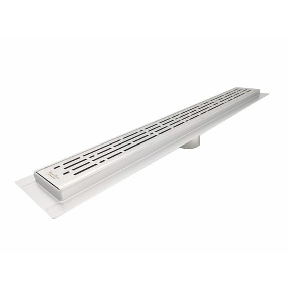SereneDrains 304 Stainless Steel Brushed Nickel Linear Shower Drain Kit Broken Lane Linear Shower Drains for Tile Floor Long Hair Catcher Strainer Grate Cover Bathroom