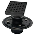 thumbnail image 1 of SereneDrains 304 Stainless Steel 4 Inch Square Matte Black Shower Drain Kit with Base Square Design for Tile Floor Drain Grate Cover Hair Catcher Trap Strainer Filter, 1 of 10