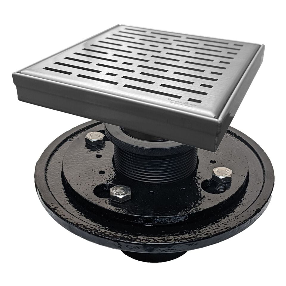 SereneDrains 304 Stainless Steel 6 Inch Brushed Nickel Square Shower ...