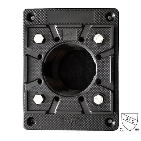 SereneDrains Shower Floor 2 Inch Drain Flange Base Square PVC Rough In CPE for Square and Linear Drains Installation Adapter