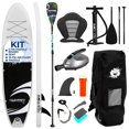 thumbnail image 1 of SereneLife 10 Inflatable Free Flow Stand Up Water Paddleboard with Detachable Seat, 3-Shaft Paddle, Air Pump, Non-Slip EVA Deck, Ideal for Lakes, Rivers, and Oceans, 30" Wide Design, 350 lbs Capacity, 1 of 6
