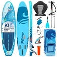 thumbnail image 1 of SereneLife 105 Inflatable Stand Up Paddle Board and Detachable Seat  Rising Flow SUP Paddleboard Set for Adults, Non-Slip EVA Deck Pad, Marine-Grade Build, 32" Wide Design, 285+ lbs. Capacity, 1 of 7