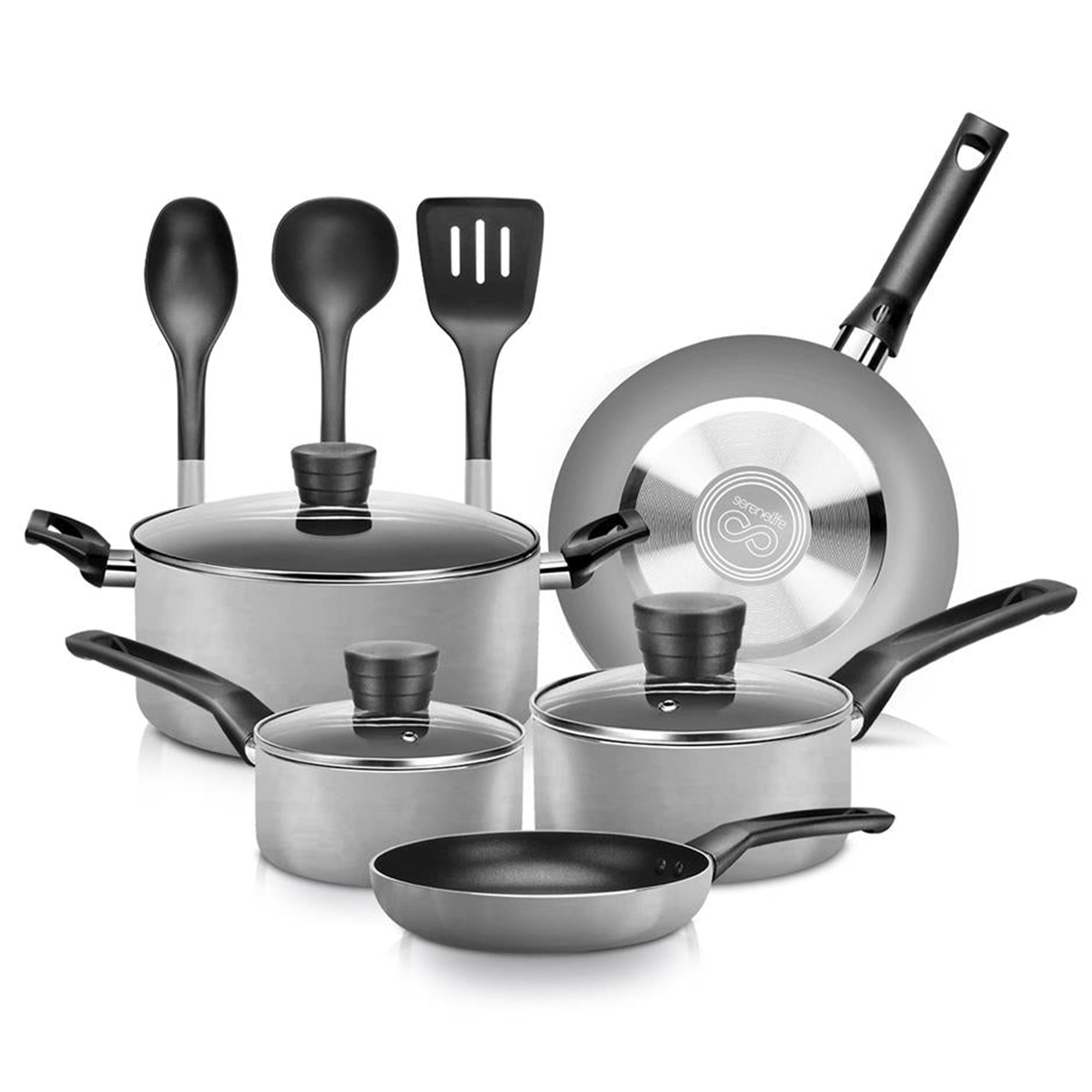 SereneLife 11 Piece Pots and Pans Non Stick Chef Kitchenware Cookware Set,  Blue, 1 Piece - Kroger