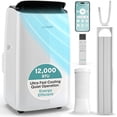thumbnail image 1 of SereneLife 12000 BTU Inverter Portable Air Conditioner with Wi-Fi – Dual Hose AC Unit with Dehumidifier, Fan Modes, Smart Control & Window Kit (White), 1 of 8