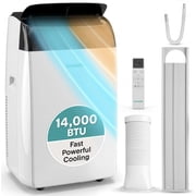 SereneLife 14,000 BTU Portable Air Conditioner with Heat   Portable AC Unit with Dehumidifier, Fan Modes & Window Kit for Wide Area Climate Control