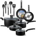 thumbnail image 1 of SereneLife 15 Piece Pots and Pans Non Stick Kitchenware Cookware Set, Black, 1 of 7