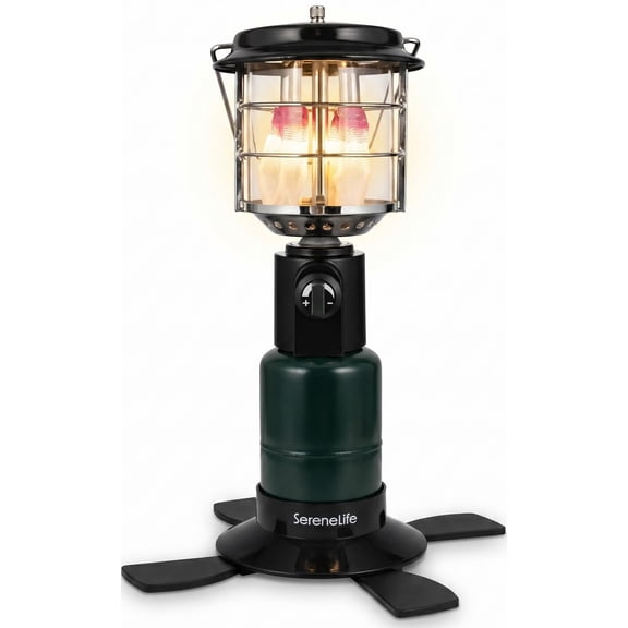 SereneLife 1500 Lumens Camping Lantern – Bright Propane Outdoor Lantern with Adjustable Light, Easy Ignition, Durable Design for Camping, Emergency & Backup Use