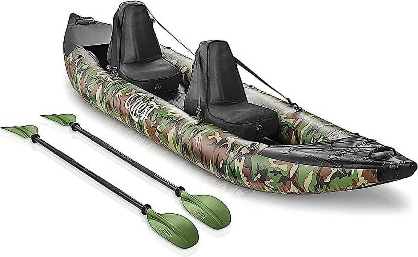 SereneLife 2 Person Inflatable Kayak Double Kayak W/ Aluminum Paddles