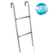 SereneLife 2 Step Weather Resistant Galvanized Steel Trampoline Access Climbing Ladder - 4.7 inch.