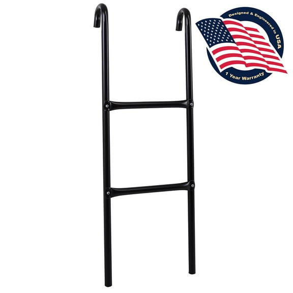 SereneLife 2 Step Weather Resistant Galvanized Steel Trampoline Climbing Trampoline Safety Ladder 13.0 x 4.7 x 39.8 -inches