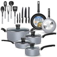 thumbnail image 1 of SereneLife 20-Piece Set Gray Kitchenware Pots & Pans Cookware, Black Non-Stick Coating Inside, 1 of 7