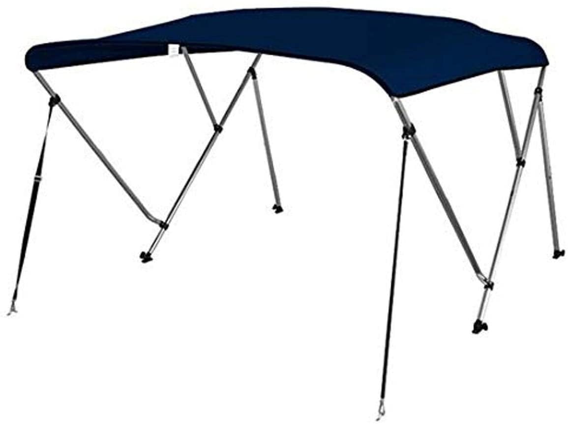 Navy Blue Marine-Grade Polyester 3 Bow Bimini Top with Aluminum Frame