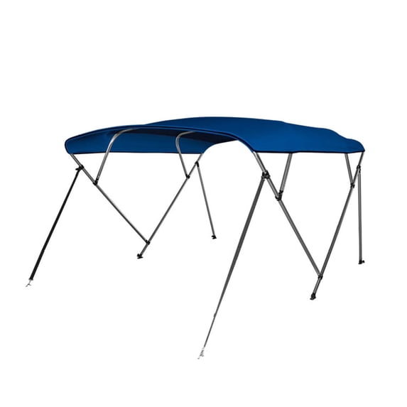 SereneLife 3 Bow Bimini Top Boat Cover 72'' x 79-84'' x 46'', Durable 1" Aluminum Frame, Waterproof & UV-Resistant, Easy Install with Front Straps, Rear Support Arms & Free Storage Boot Blue