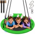 thumbnail image 1 of SereneLife 40” Flying Saucer Swing with Hang Kit and Center Spinner, Hanging Tree Round Circular Play Set w/ Rope Straps, Cushion Padded Metal Frame, Polyester Fabric Seat, for Kids & Adult, 1 of 7