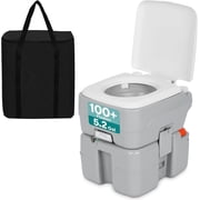 SereneLife 5.2 Gallon Portable Camping Toilet with Carry Bag For Adults, Leak Proof Porta Potty with Detachable Waste Tank and Level Indicator, Suitable for Cam