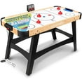 thumbnail image 1 of SereneLife 54" Air Hockey Game Table with 2X Stronger Motor, Light-up Scoreboard, AC in Line Power Switch Includes 2 Pucks, 2 Pushers - Natural, 1 of 7