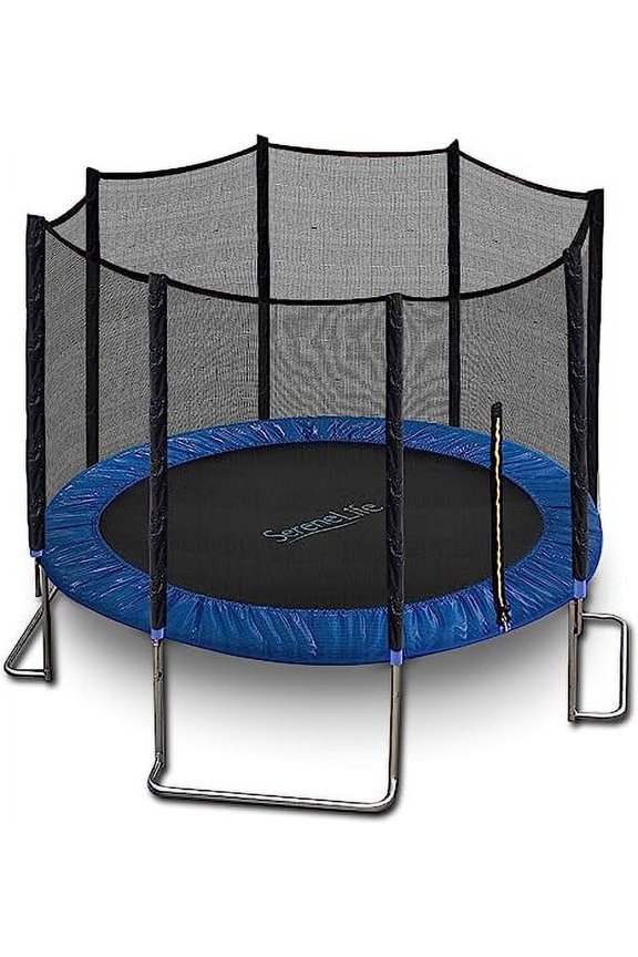 5FT 10FT Exercise Trampoline W/ Enclosure Net Outdoor Jump Rectangle Trampoline, Blue