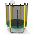 thumbnail image 1 of SereneLife 5FT 10FT Trampoline with Enclosure Net Outdoor Jump Rectangle Trampoline, Green, 1 of 3