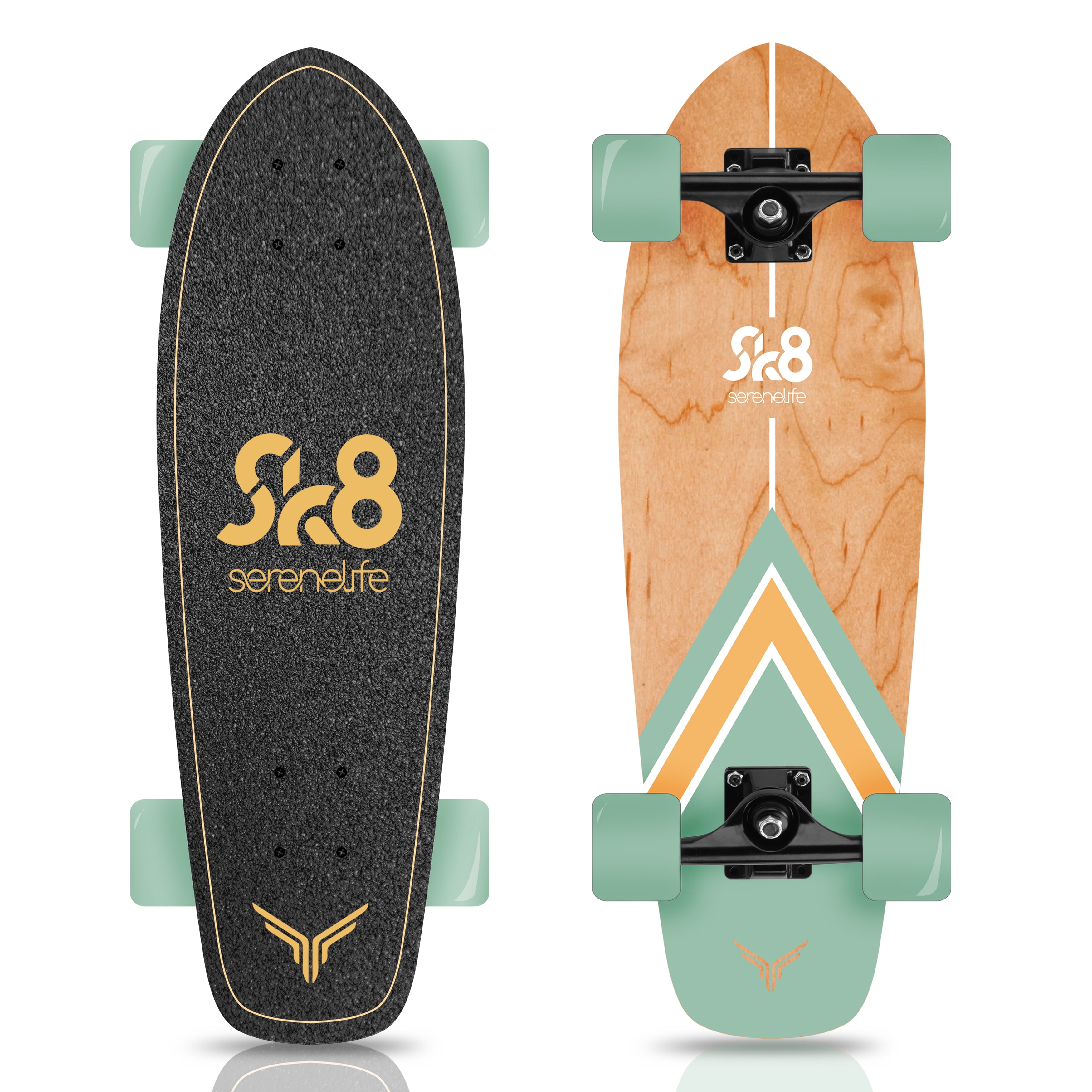 SereneLife Canadian and Bamboo Maple Deck Skateboard Mini