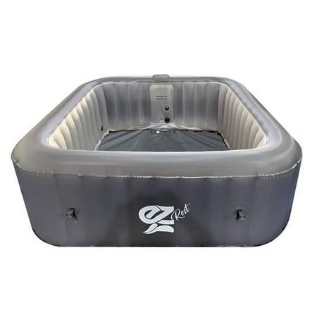SereneLife 6-Person Square Inflatable Outdoor Spa, Gray
