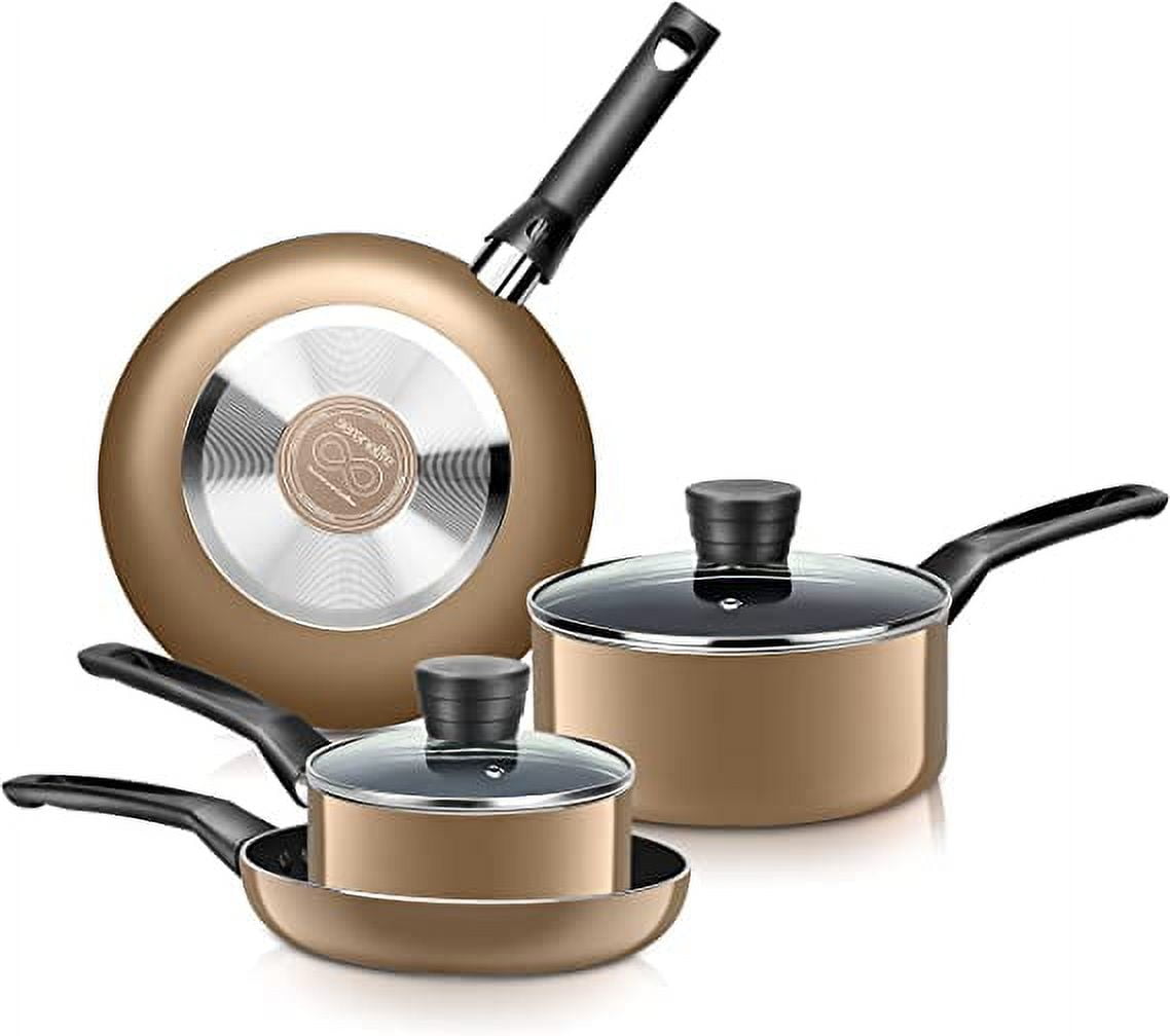 Gold Non-Stick Aluminum 6-Piece Cookware Set