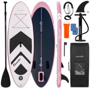 Free-Flow Welded Inflatable Kids Stand-Up Paddle-Board with Single-Action Hand Pump, 3-Shaft Aluminum Paddle