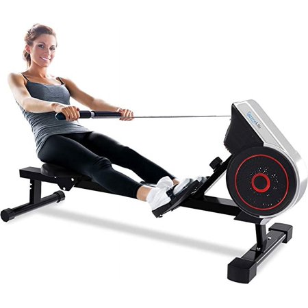 SereneLife 8 Level Magnetic Resistance Digital Folding Rowing Machine W/ LCD Monitor, up to 220 lbs