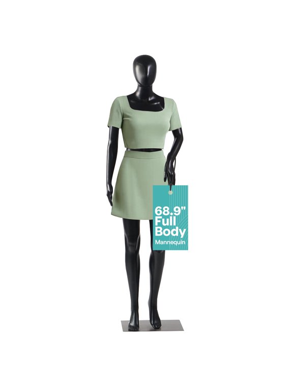 Adjustable Female Mannequin Full Body Body-68.9" Detachable Woman Dress Form Whole Figure Poseable Life Size Dummy Torso-for Retail Clothing Shops-Black