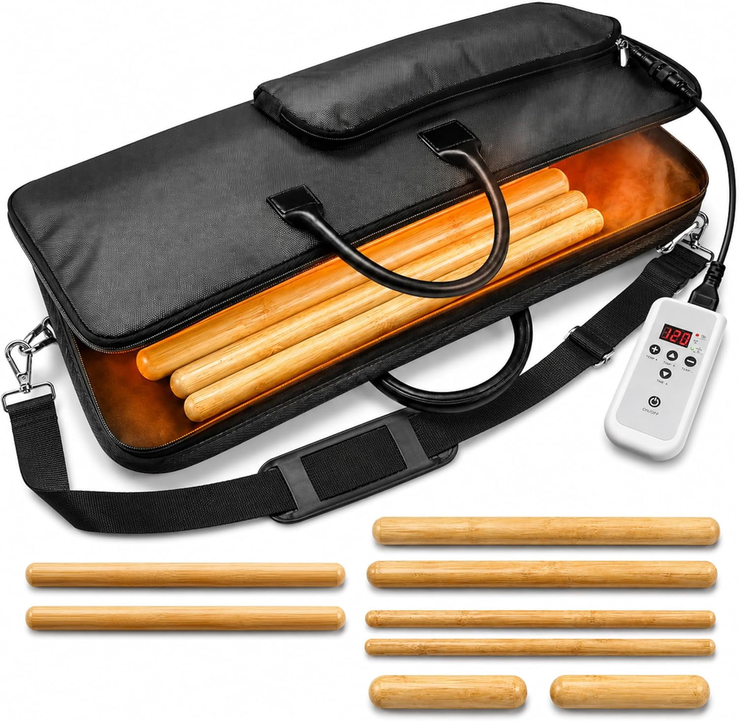 SereneLife Bamboo Massage Sticks Warmer Portable Electric