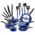 thumbnail image 1 of SereneLife Classic 20 Piece Nonstick Pressed Aluminum Metal Cookware Set, Solid Italian Bakelite, 1 of 8
