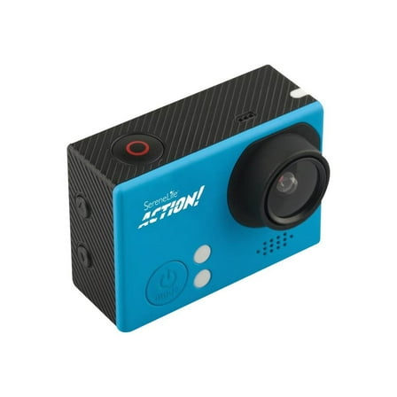 SereneLife Compact Action Cam - 4K Ultra HD Wi-Fi Camera with Slow-Mo Recording (Blue)