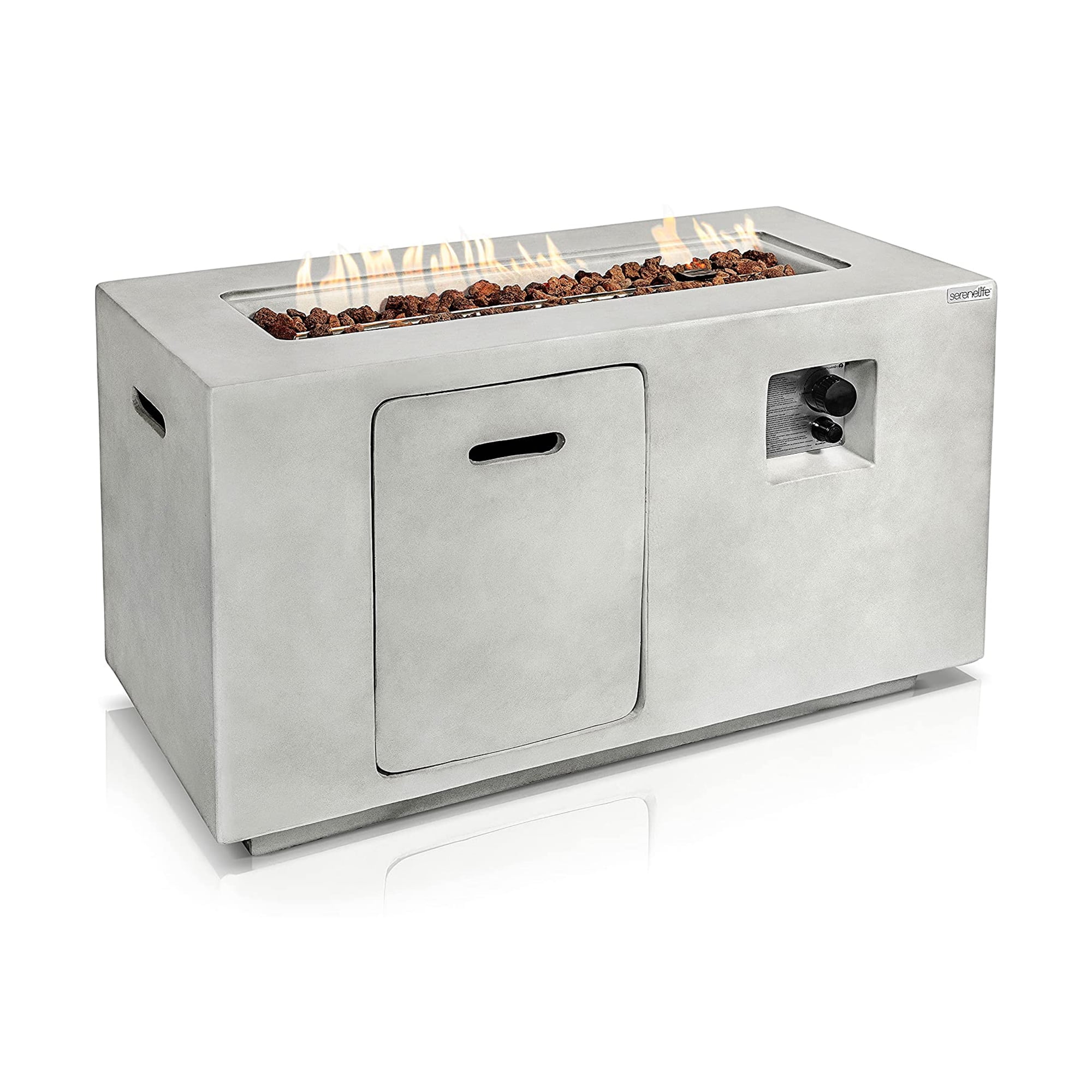 Gray Concrete 50,000 BTU Propane Gas Fire Pit Table
