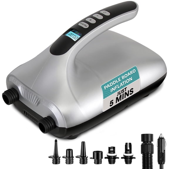 SereneLife SLPUMP30 - Electric Air Pump Compressor / Air Inflator& Air Deflator (for SUP Stand-Up Paddle-Boards & Water Sport Pool Inflatables)